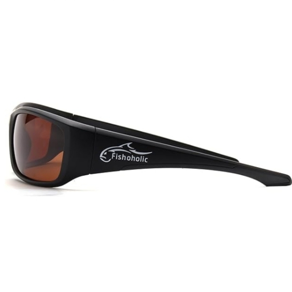 Pro Series Polarized Fishing Sunglasses Rubber Accents UV400 Protection Amber - Picture 2 of 7